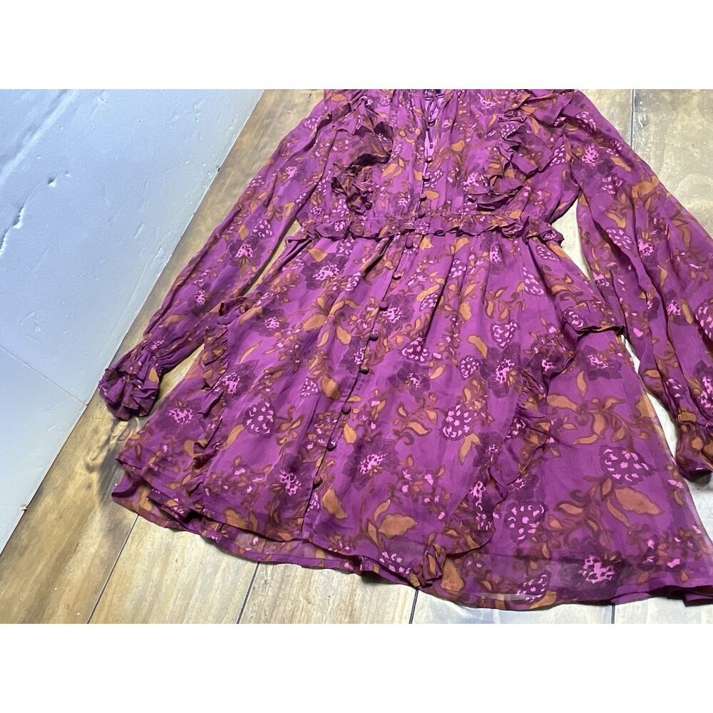 Cleobella Everly Mini Dress Botanical Floral Boho Size Large - Picture 8 of 13